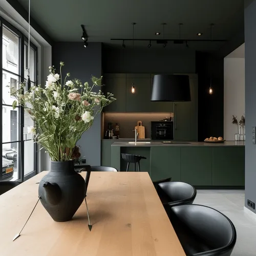 Kitchen island with vinyl wrapped cabinet doors